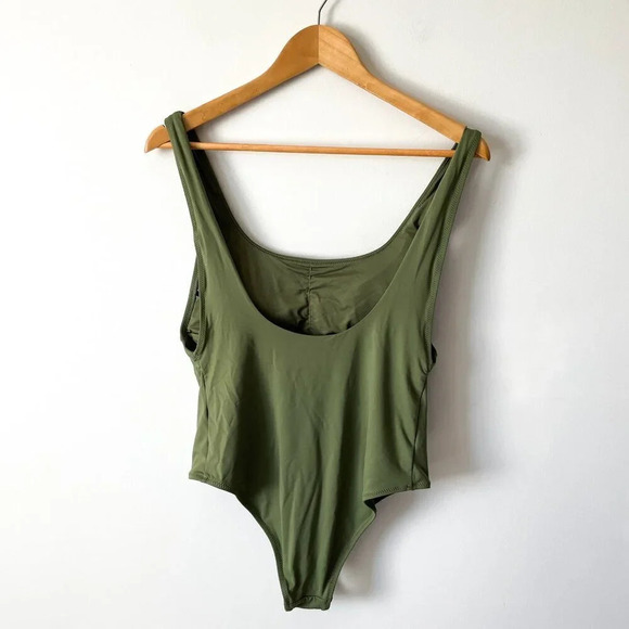 Zara Olive Green Classic One Piece Swimsuit Size XL - Picture 6 of 10